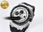 Royal Oak Offshore 44mm SS TKF 1:1 Best Edition White Dial on Black Rubber Strap A3126 - Görsel 2