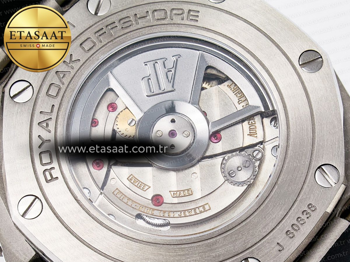 Royal Oak Offshore 44mm SS TKF 1:1 Best Edition White Dial on Black Rubber Strap A3126 - Görsel 21