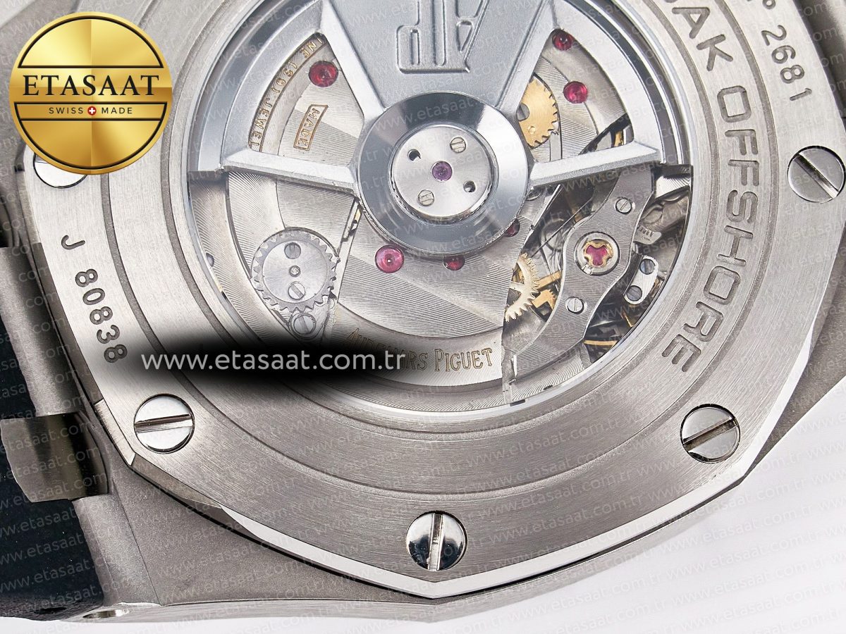 Royal Oak Offshore 44mm SS TKF 1:1 Best Edition White Dial on Black Rubber Strap A3126 - Görsel 23