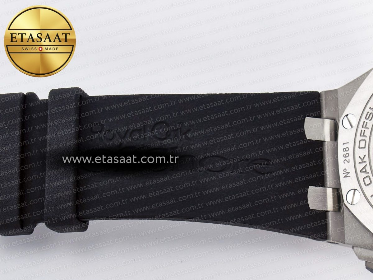 Royal Oak Offshore 44mm SS TKF 1:1 Best Edition White Dial on Black Rubber Strap A3126 - Görsel 30