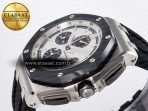 Royal Oak Offshore 44mm SS TKF 1:1 Best Edition White Dial on Black Rubber Strap A3126 - Görsel 6