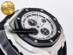 Royal Oak Offshore 44mm SS TKF 1:1 Best Edition White Dial on Black Rubber Strap A3126 - Görsel 7