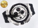 Royal Oak Offshore 44mm SS TKF 1:1 Best Edition White Dial on Black Rubber Strap A3126 - Görsel 8
