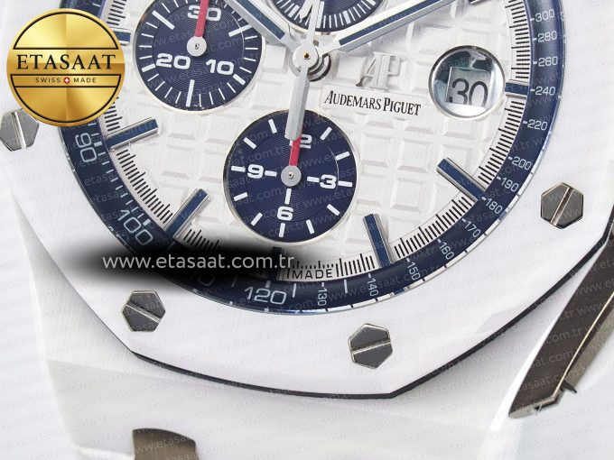 Audemars Piguet Royal Oak Offshore 44mm White Ceramic TKF - Görsel 14