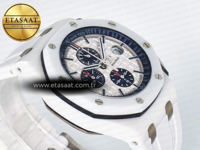 Audemars Piguet Royal Oak Offshore 44mm White Ceramic TKF - Görsel 7