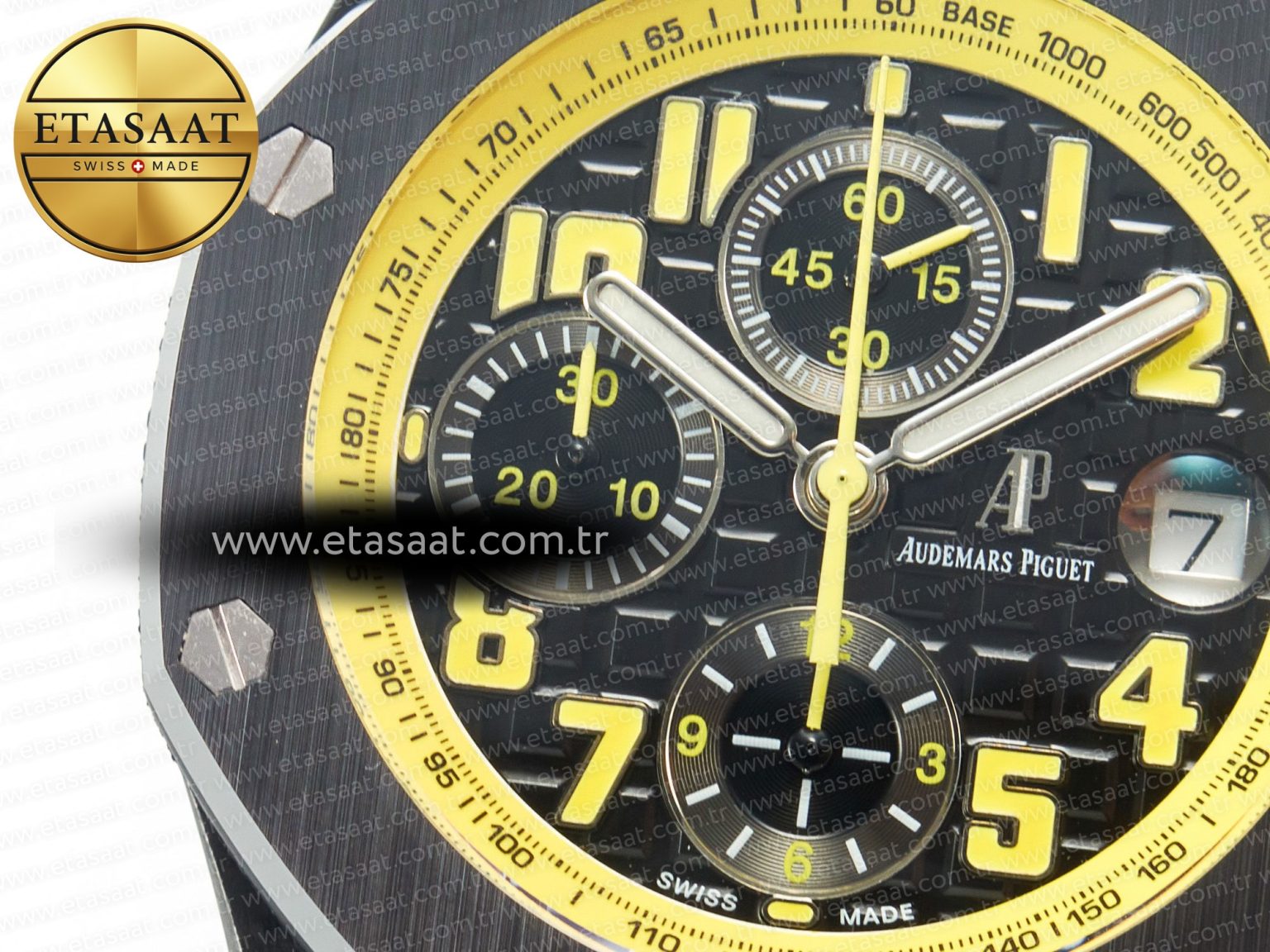 Royal Oak Offshore Bumble Bee Forged Carbon 1:1 JF Best Edition on Leather Strap A7750 w/ Cyclops & DW Mod - Görsel 10