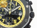 Royal Oak Offshore Bumble Bee Forged Carbon 1:1 JF Best Edition on Leather Strap A7750 w/ Cyclops & DW Mod - Görsel 12