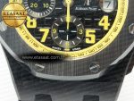 Royal Oak Offshore Bumble Bee Forged Carbon 1:1 JF Best Edition on Leather Strap A7750 w/ Cyclops & DW Mod - Görsel 13