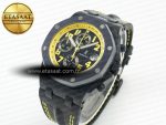 Royal Oak Offshore Bumble Bee Forged Carbon 1:1 JF Best Edition on Leather Strap A7750 w/ Cyclops & DW Mod - Görsel 2