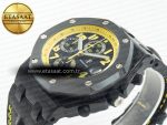 Royal Oak Offshore Bumble Bee Forged Carbon 1:1 JF Best Edition on Leather Strap A7750 w/ Cyclops & DW Mod - Görsel 6