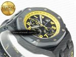 Royal Oak Offshore Bumble Bee Forged Carbon 1:1 JF Best Edition on Leather Strap A7750 w/ Cyclops & DW Mod - Görsel 7