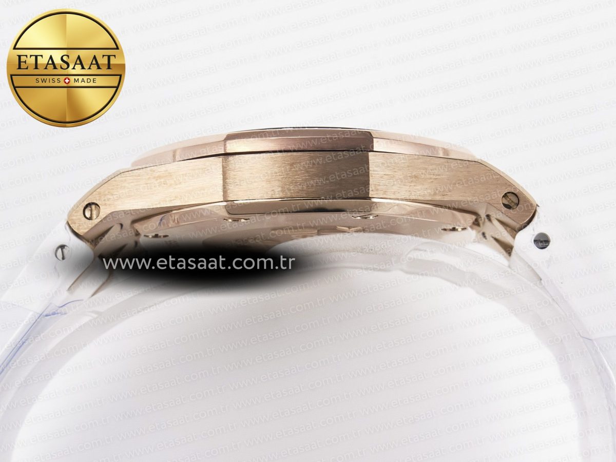 Royal Oak Offshore Ladies 33mm RG DRF Best Edition White Dial Diamonds Bezel on White Rubber Strap ETA Quartz - Görsel 13
