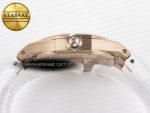 Royal Oak Offshore Ladies 33mm RG DRF Best Edition White Dial Diamonds Bezel on White Rubber Strap ETA Quartz - Görsel 14