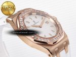 Royal Oak Offshore Ladies 33mm RG DRF Best Edition White Dial Diamonds Bezel on White Rubber Strap ETA Quartz - Görsel 7