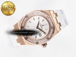 Royal Oak Offshore Ladies 33mm RG DRF Best Edition White Dial Diamonds Bezel on White Rubber Strap ETA Quartz - Görsel 8