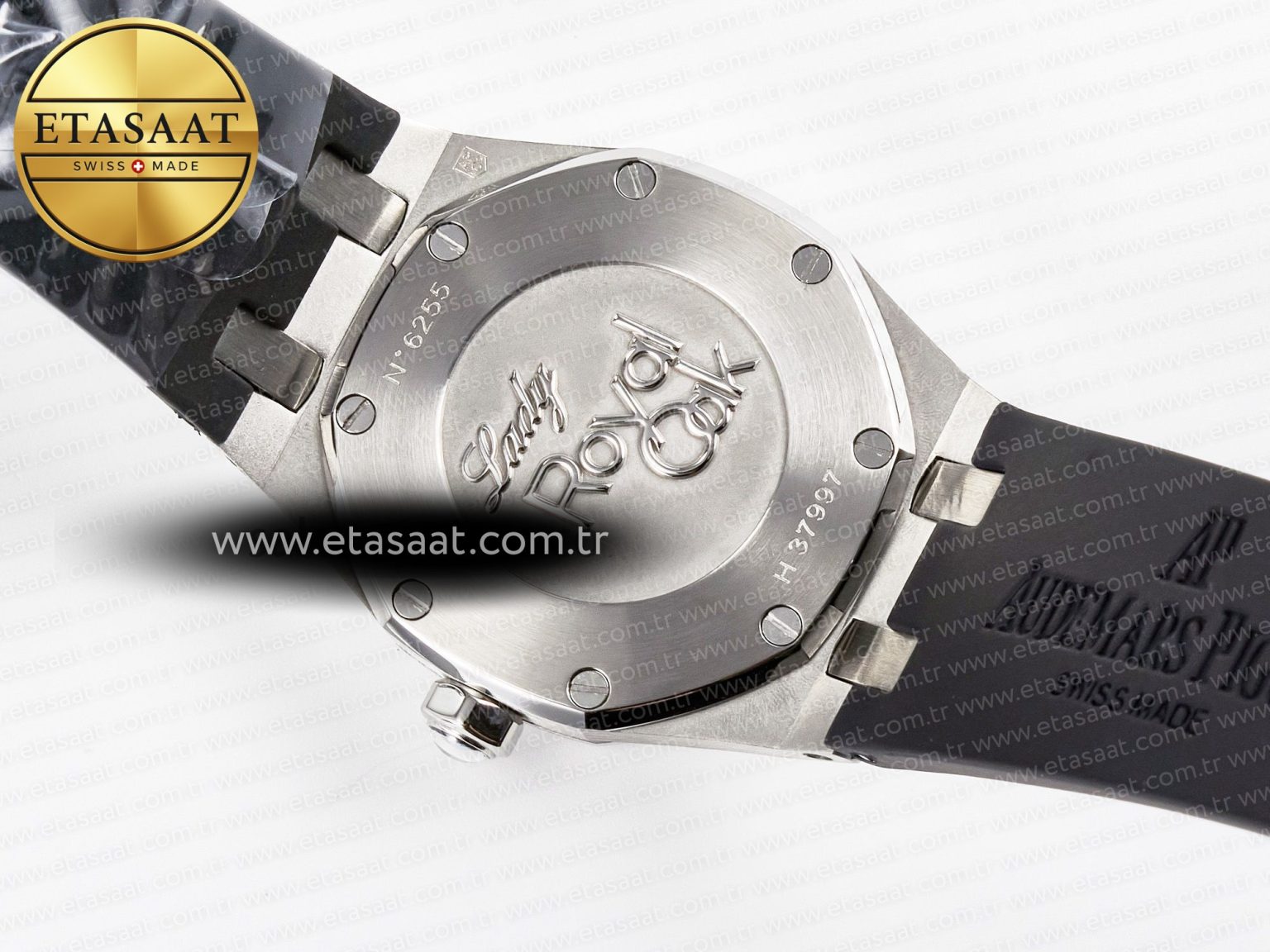 Royal Oak Offshore Ladies 33mm SS DRF Best Edition Black Dial Diamonds Bezel on Black Rubber Strap ETA Quartz - Görsel 16