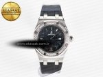 Royal Oak Offshore Ladies 33mm SS DRF Best Edition Black Dial Diamonds Bezel on Black Rubber Strap ETA Quartz - Görsel 3