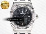 Royal Oak Offshore Ladies 33mm SS DRF Best Edition Black Dial Diamonds Bezel on Black Rubber Strap ETA Quartz - Görsel 4