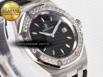 Royal Oak Offshore Ladies 33mm SS DRF Best Edition Black Dial Diamonds Bezel on Black Rubber Strap ETA Quartz - Görsel 5