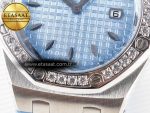 Royal Oak Offshore Ladies 33mm SS DRF Best Edition Blue Dial Diamonds Bezel on Blue Leather Strap ETA Quartz - Görsel 12