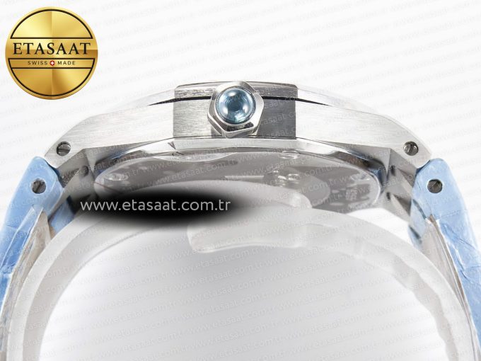 Royal Oak Offshore Ladies 33mm SS DRF Best Edition Blue Dial Diamonds Bezel on Blue Leather Strap ETA Quartz - Görsel 14