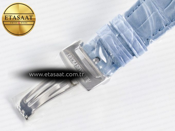 Royal Oak Offshore Ladies 33mm SS DRF Best Edition Blue Dial Diamonds Bezel on Blue Leather Strap ETA Quartz - Görsel 18