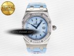 Royal Oak Offshore Ladies 33mm SS DRF Best Edition Blue Dial Diamonds Bezel on Blue Leather Strap ETA Quartz - Görsel 3