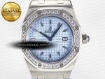 Royal Oak Offshore Ladies 33mm SS DRF Best Edition Blue Dial Diamonds Bezel on Blue Leather Strap ETA Quartz - Görsel 4