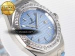 Royal Oak Offshore Ladies 33mm SS DRF Best Edition Blue Dial Diamonds Bezel on Blue Leather Strap ETA Quartz - Görsel 5