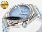 Royal Oak Offshore Ladies 33mm SS DRF Best Edition Blue Dial Diamonds Bezel on Blue Leather Strap ETA Quartz - Görsel 6