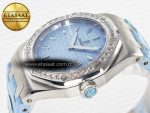 Royal Oak Offshore Ladies 33mm SS DRF Best Edition Blue Dial Diamonds Bezel on Blue Leather Strap ETA Quartz - Görsel 6