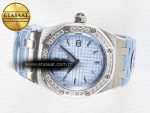 Royal Oak Offshore Ladies 33mm SS DRF Best Edition Blue Dial Diamonds Bezel on Blue Leather Strap ETA Quartz - Görsel 9