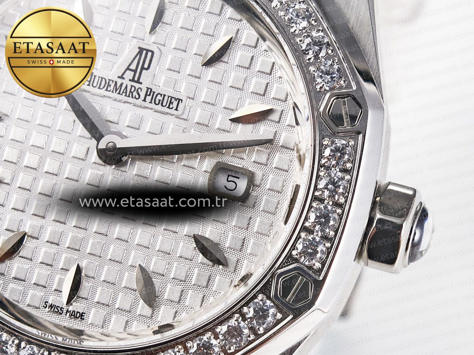 Royal Oak Offshore Ladies 33mm SS DRF Best Edition White Dial Diamonds Bezel on White Rubber Strap ETA Quartz - Görsel 11