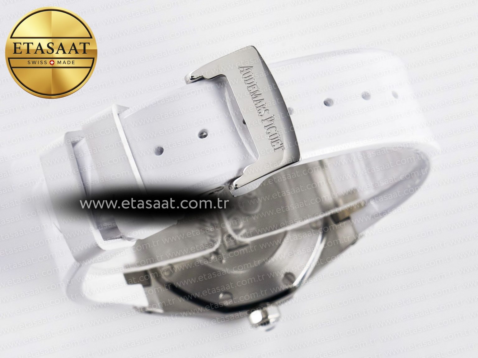Royal Oak Offshore Ladies 33mm SS DRF Best Edition White Dial Diamonds Bezel on White Rubber Strap ETA Quartz - Görsel 15