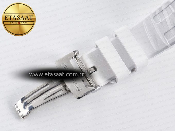 Royal Oak Offshore Ladies 33mm SS DRF Best Edition White Dial Diamonds Bezel on White Rubber Strap ETA Quartz - Görsel 18