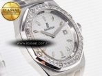 Royal Oak Offshore Ladies 33mm SS DRF Best Edition White Dial Diamonds Bezel on White Rubber Strap ETA Quartz - Görsel 5