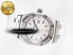 Royal Oak Offshore Ladies 33mm SS DRF Best Edition White Dial Diamonds Bezel on White Rubber Strap ETA Quartz - Görsel 9