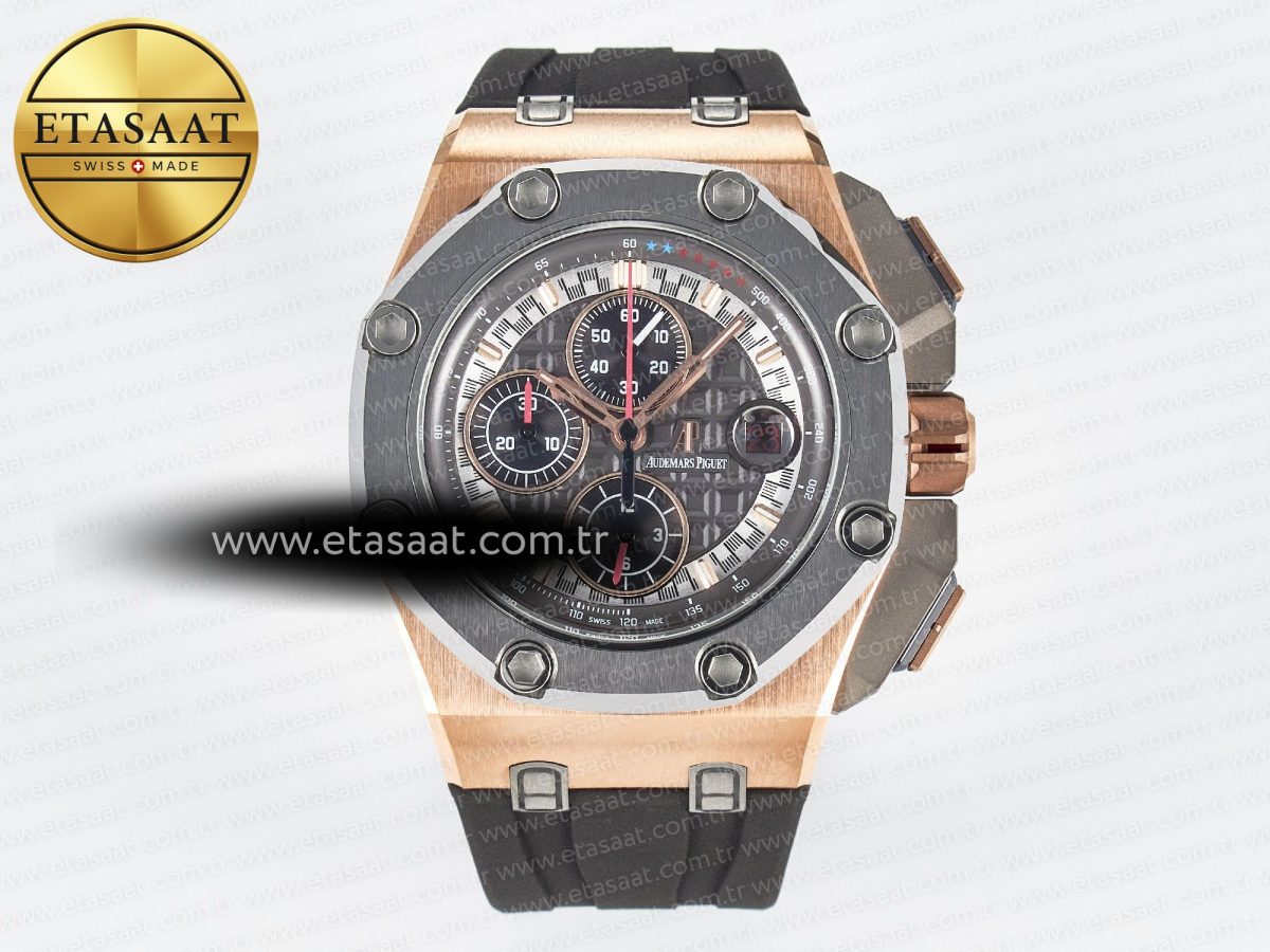 Royal Oak Offshore Schumacher RG TKF Best Edition Gray/Black Dial on Gray Rubber Strap A3126 - Görsel 3