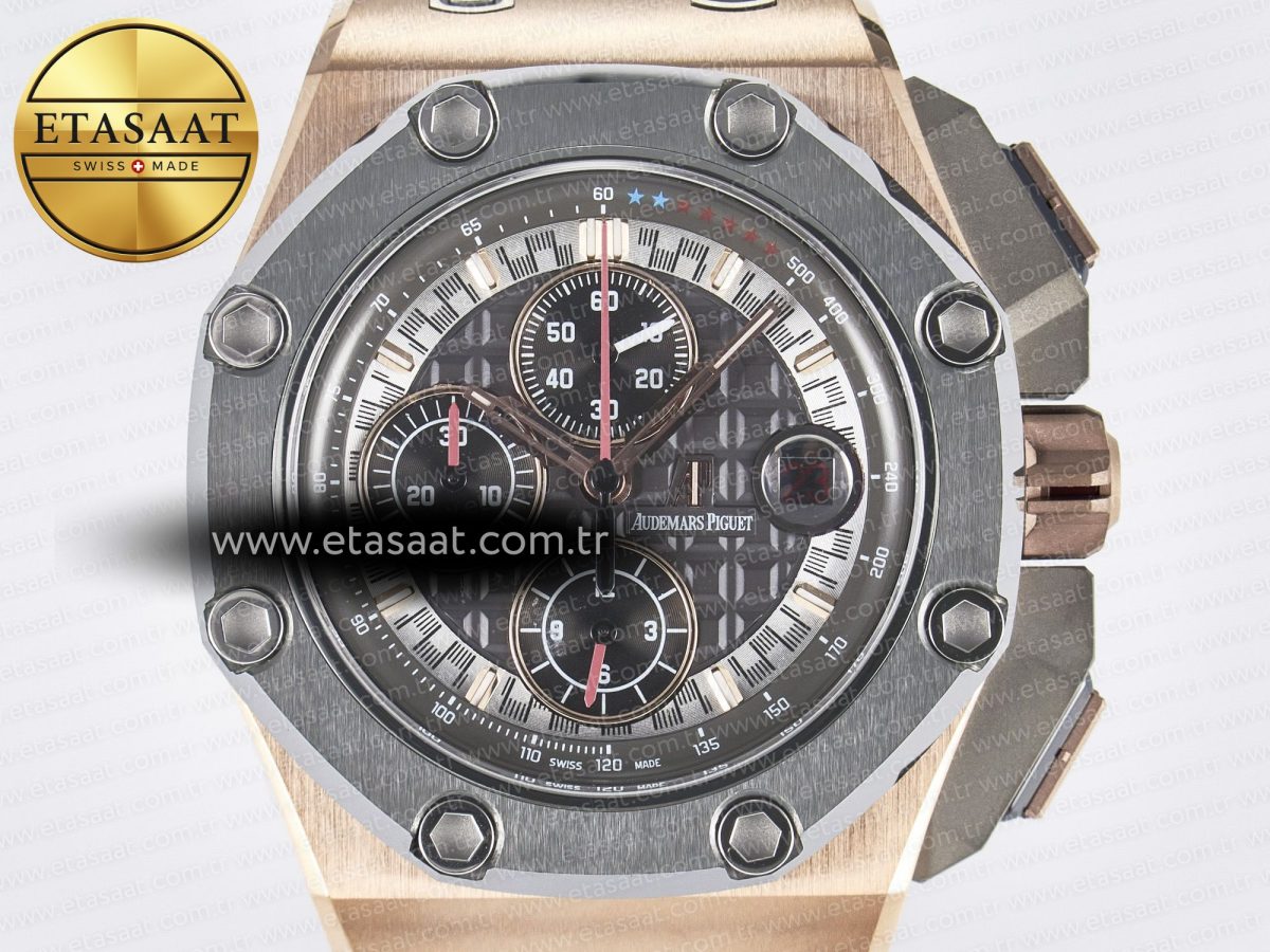 Royal Oak Offshore Schumacher RG TKF Best Edition Gray/Black Dial on Gray Rubber Strap A3126 - Görsel 4