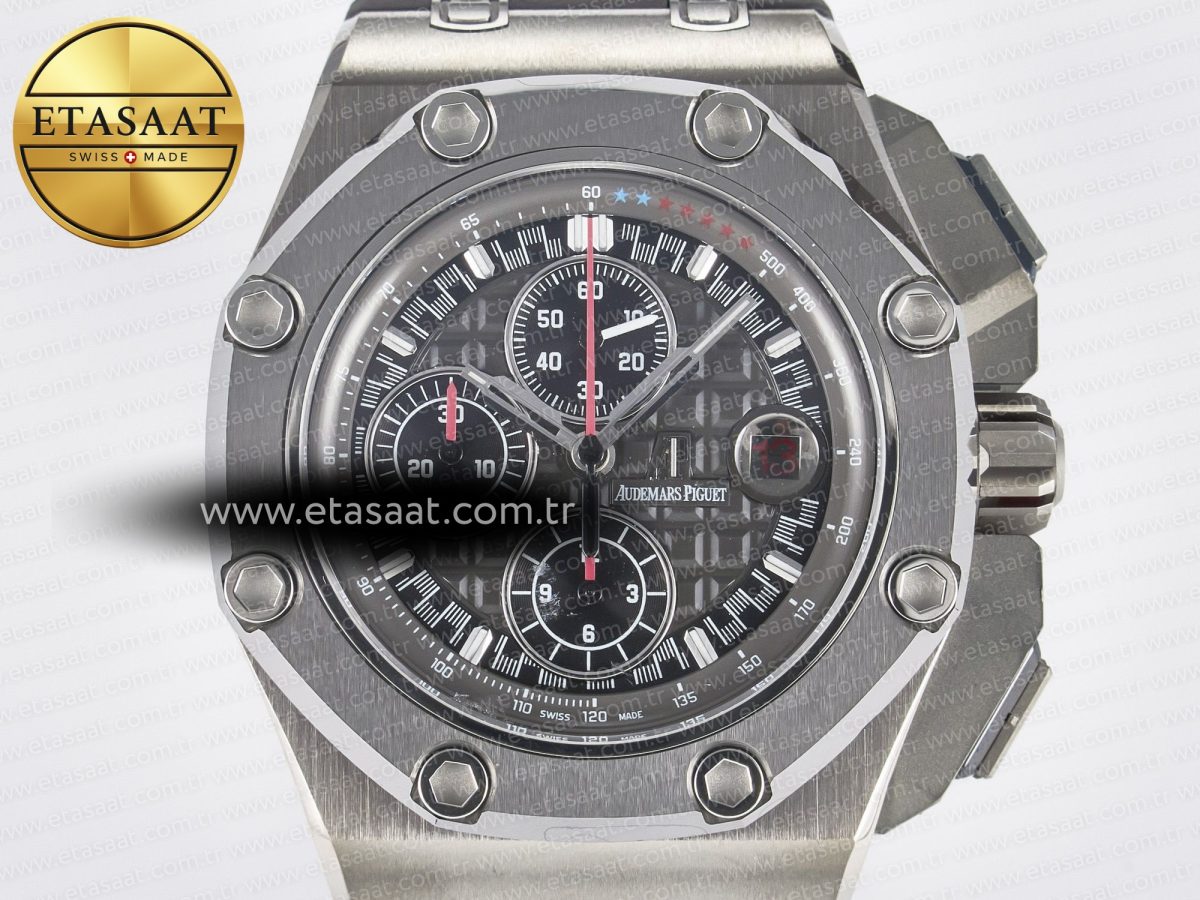 Royal Oak Offshore Schumacher SS TKF Best Edition Gray/Black Dial on Gray Rubber Strap A3126 - Görsel 4