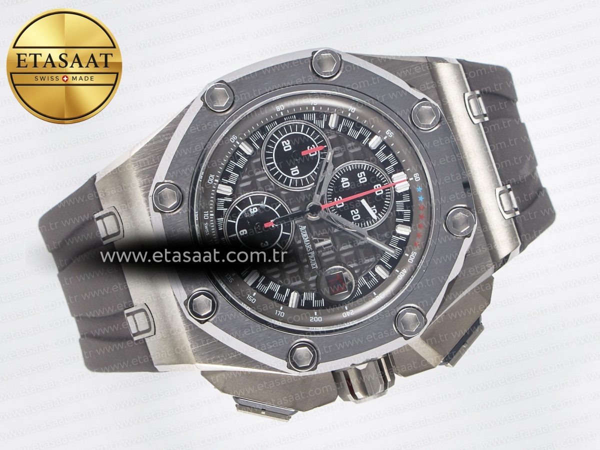 Royal Oak Offshore Schumacher SS TKF Best Edition Gray/Black Dial on Gray Rubber Strap A3126 - Görsel 8