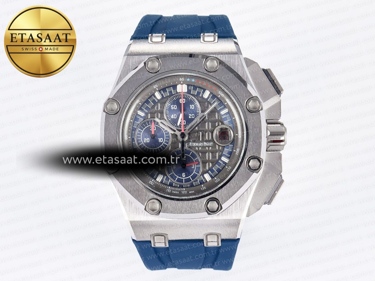 Royal Oak Offshore Schumacher SS TKF Best Edition Gray/Blue Dial on Blue Rubber Strap A3126 - Görsel 3
