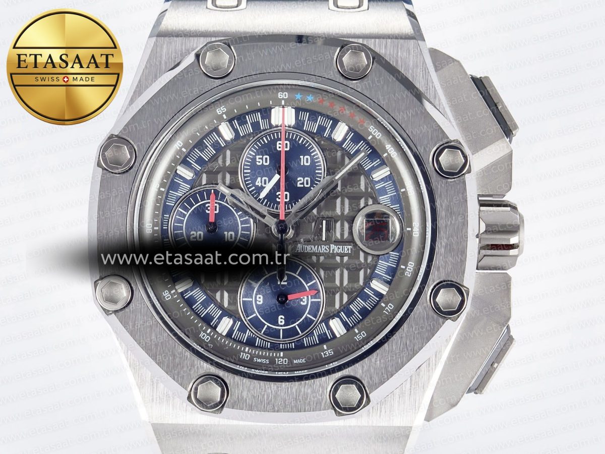 Royal Oak Offshore Schumacher SS TKF Best Edition Gray/Blue Dial on Blue Rubber Strap A3126 - Görsel 4