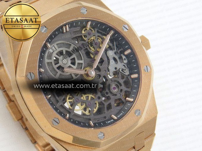 Royal Oak Openworked 16204 RG ZF 1:1 Best Edition Skeleton Dial on RG Bracelet A7124 - Görsel 5