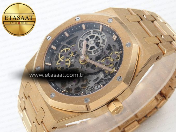 Royal Oak Openworked 16204 RG ZF 1:1 Best Edition Skeleton Dial on RG Bracelet A7124 - Görsel 6