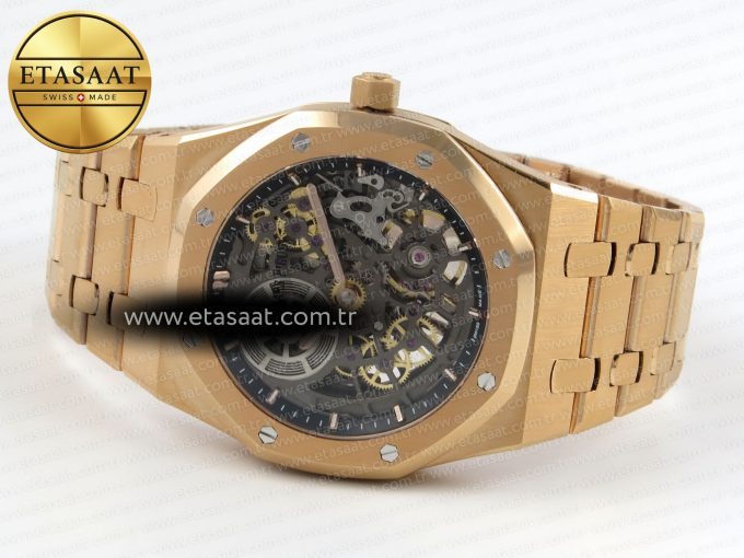 Royal Oak Openworked 16204 RG ZF 1:1 Best Edition Skeleton Dial on RG Bracelet A7124 - Görsel 9