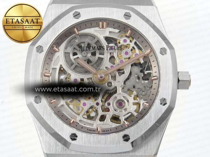 Royal Oak Openworked 16204 SS ZF 1:1 Best Edition Skeleton Dial on SS Bracelet A7124 - Görsel 4
