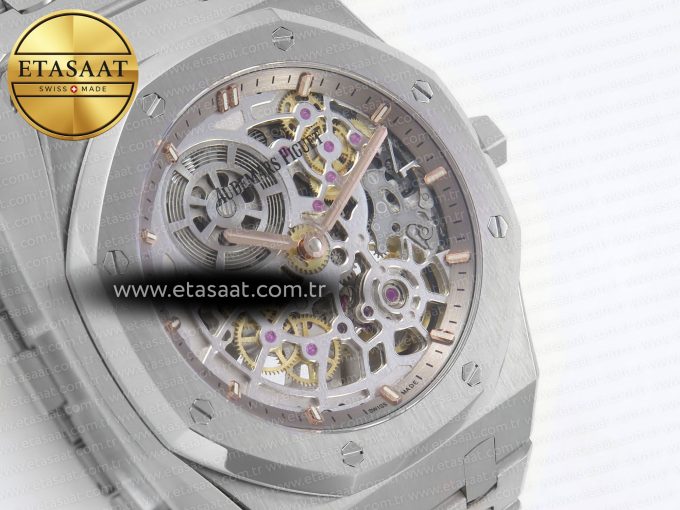 Royal Oak Openworked 16204 SS ZF 1:1 Best Edition Skeleton Dial on SS Bracelet A7124 - Görsel 5