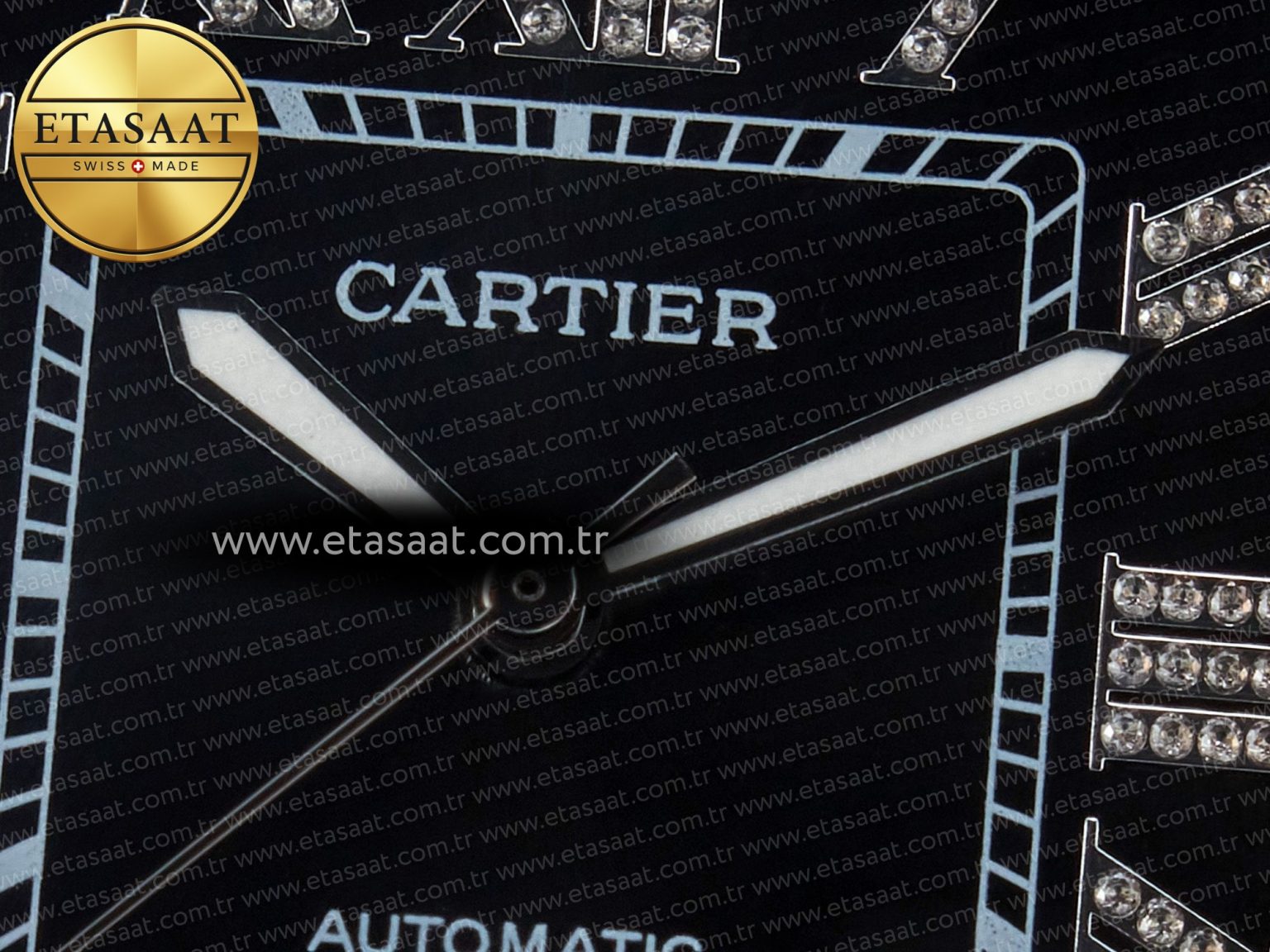 Santos De 40mm TWF 1:1 Best Edition Black Diamond Dial SS/RG Dia/Rmn A2824 - Görsel 10