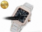 Santos De 40mm TWF 1:1 Best Edition Black Diamond Dial SS/RG Dia/Rmn A2824 - Görsel 2